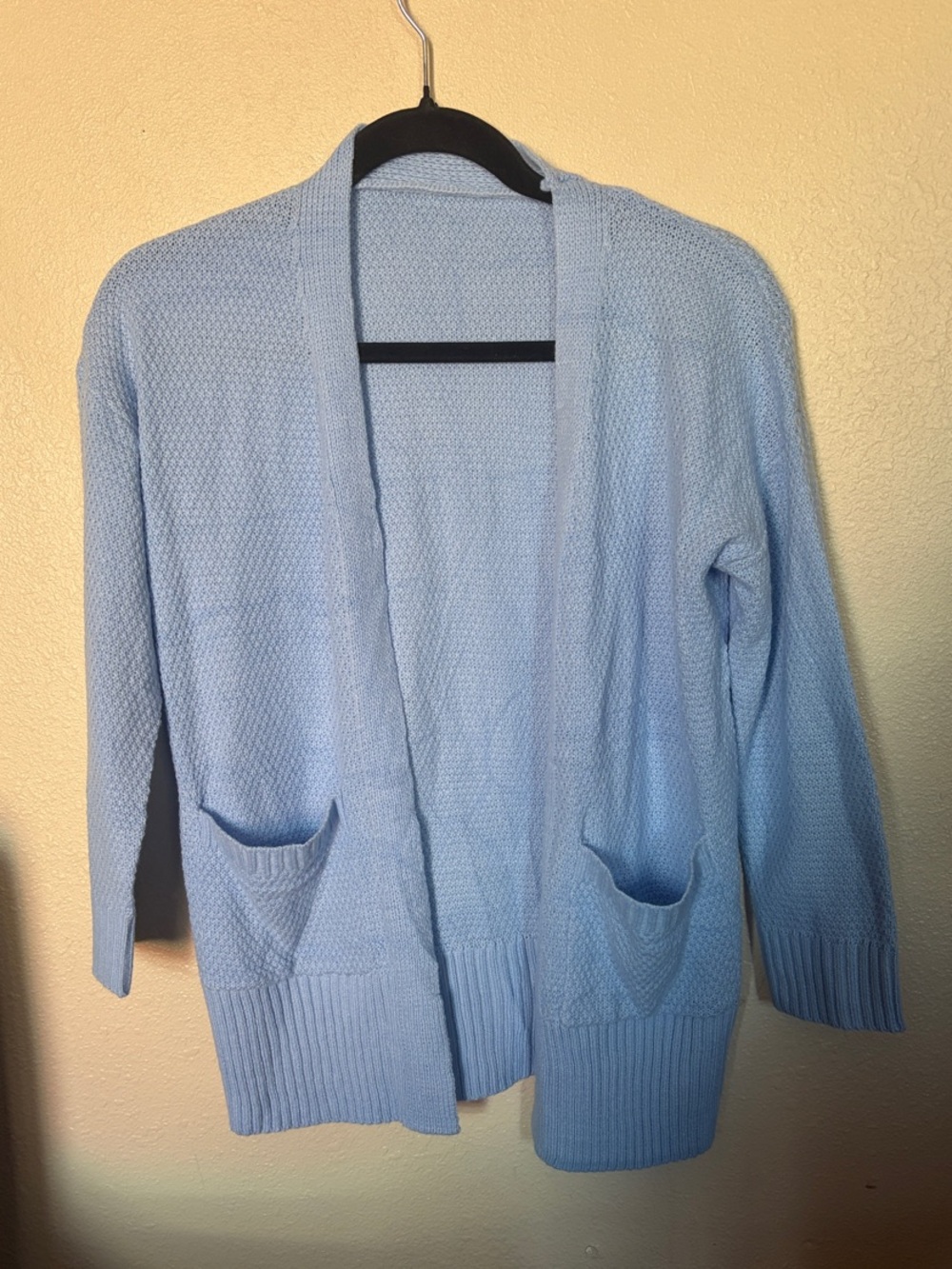 Source Unknown Light Blue Open-Front Women's Cardigan